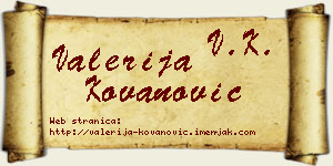 Valerija Kovanović vizit kartica